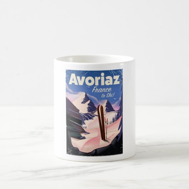 Mug Avoriaz, poster Voyage Ski Français (Centre)