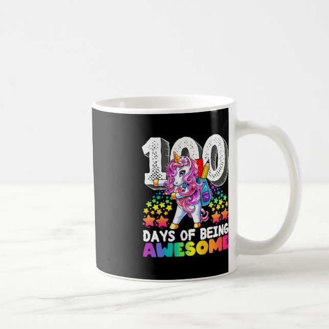 Mug Awesome 100 Jours de l'école Flossing Unicorn Don  (Droite)