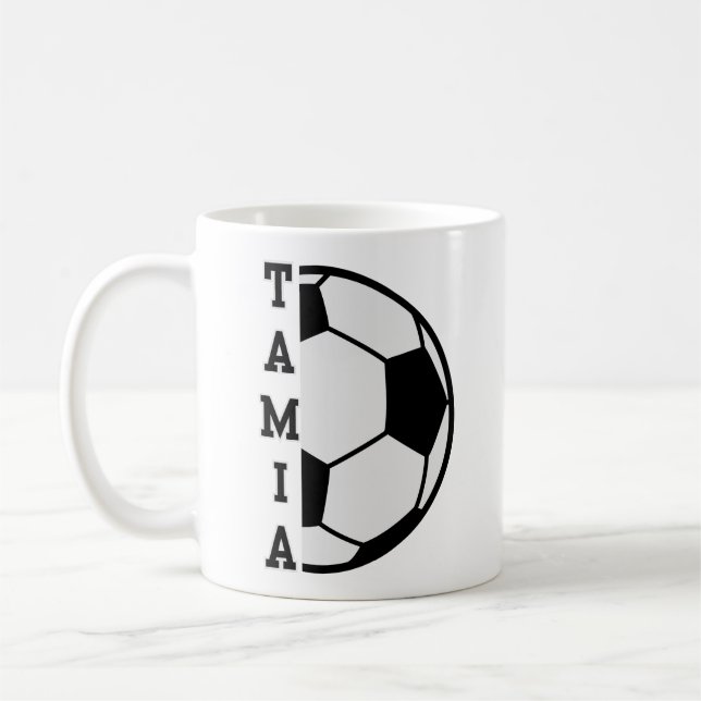 Mug Awesome Nom Personnalisé Soccer Ball Sports (Gauche)