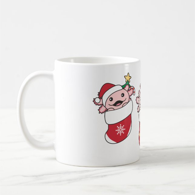 Mug Axololt Noël mignons Axolotls pour les Fêtes (Gauche)