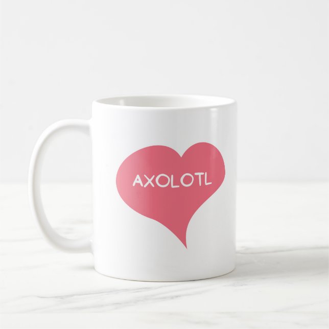 Mug AXOLOTL Coeur d'amour rose (Gauche)