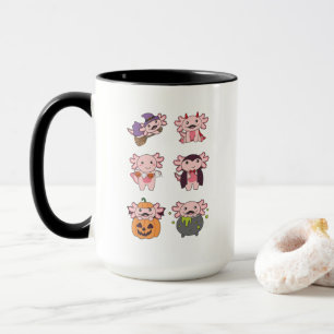 Mug Axolotl Halloween Diable Citrouille Vampire costum