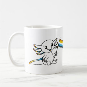 Mug Axolotl mignon avec AroAce Sunset Pride drapeau LG
