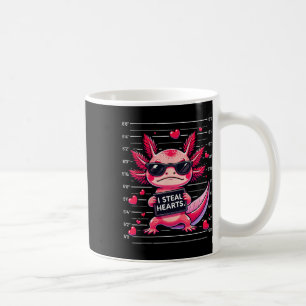 Mug Axolotl Mignon Je Vole les Cœurs Mugshot Drôle Val