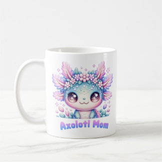 Mug Axolotl Mom Cute Kawaii Axolotl Flower Crown Coffe