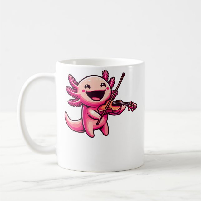 Mug Axolotl Playing Violin Axolotls Musician Music (Gauche)