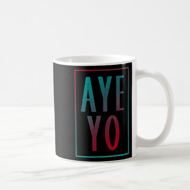 Mug Aye yo conception de texte à dégradé de style d'ét (Droite)