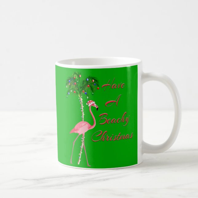 Mug Ayez Un Flamant rose De Noël De Plage (Droite)
