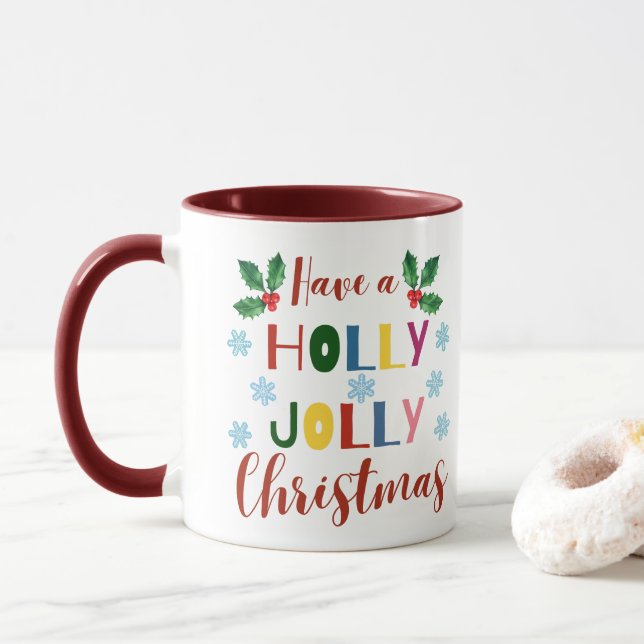 Mug Ayez Un Noël Holly Jolly (Avec donut)
