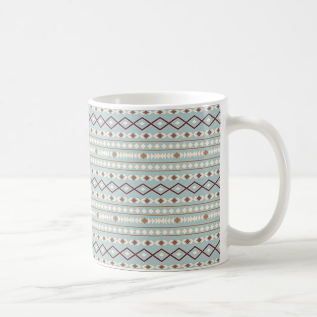 Mug Aztec Formes Motif Rusts Crème Turquoise-Bleu (Droite)