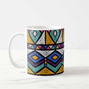 Mug Aztèque géométrique tribal : Motif Vintage coloré