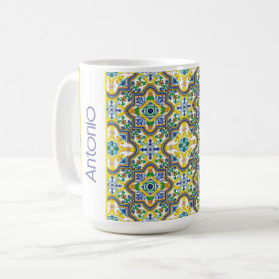 Mug 💛💙💚Azulejos bleu et jaune époustouflants