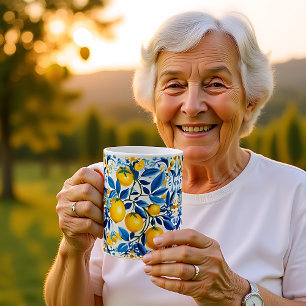 Mug 💛💙 Azulejos bleus et jaunes avec citrons