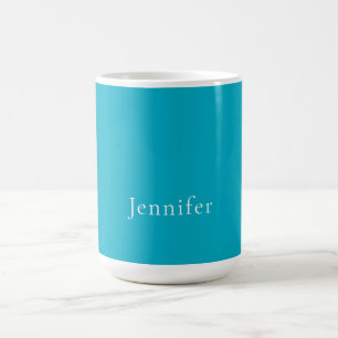 Mug Azure Blue Trendy Modern Minimalist Nom