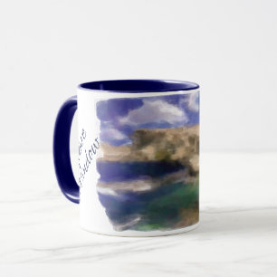 Mug Azure Window Dans L'Aquarelle De L'Île Gozo