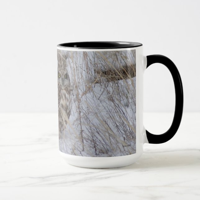 Mug B11 Chouette à oreilles courtes dans la neige (Droite)