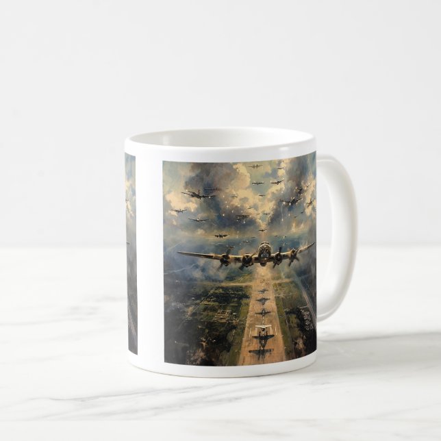 Mug B-24 Bombardement d'une peinture de mission (Devant droit)