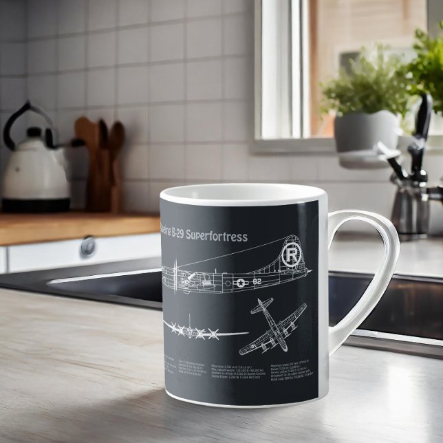 Mug B-29 Superforteresse - Plan directeur de l'avion P (Créateur téléchargé)