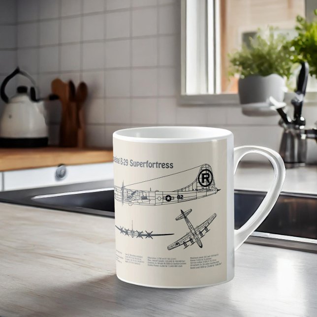 Mug B-29 Superforteresse - Plan directeur de l'avion S (Créateur téléchargé)
