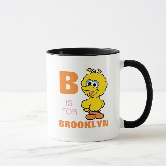 Mug B est pour Big Bird | Ajoutez votre nom (Droite)
