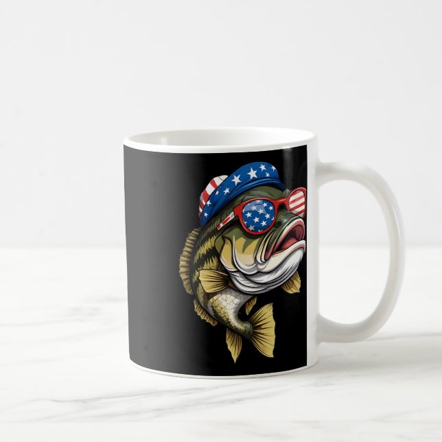 Mug B Poisson 4 juillet Américain Drapeau Poisson Patr (Droite)