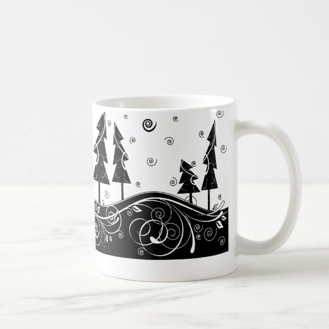 Mug b&w arbres de Noël (Droite)
