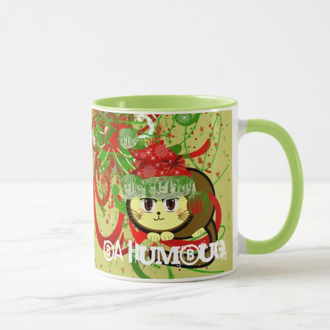 Mug Ba Humbug Kitty Cat Grunge Noël (Droite)
