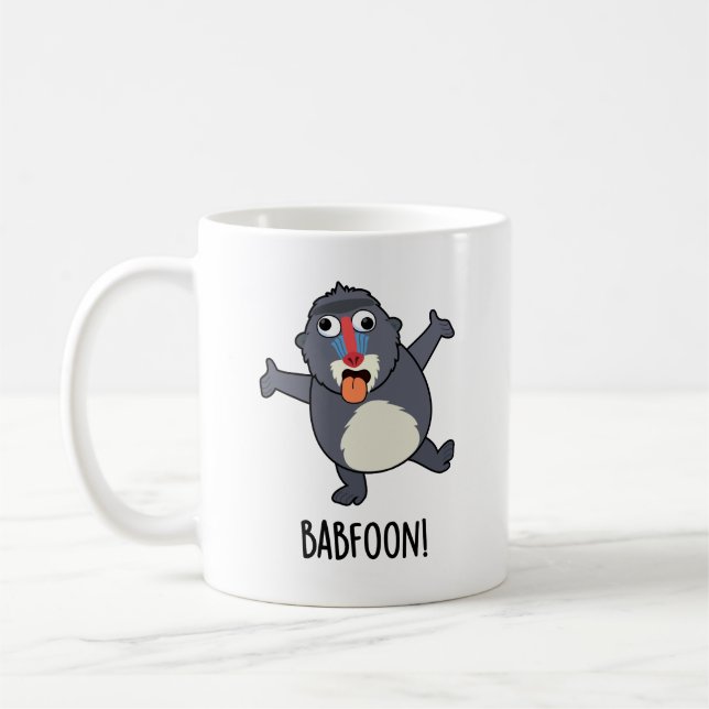 Mug Bab-foon Funny Baffoon Baboon Pun (Gauche)