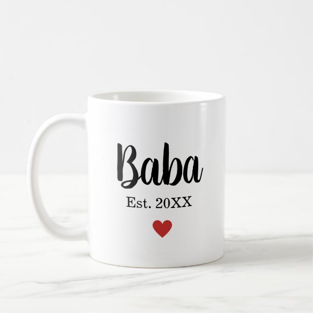 Mug Baba Année de fondation Coeur Fête des pères moder (Gauche)