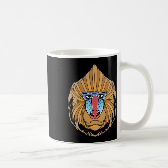 Mug Baboon Visage Halloween Effrayant Baboon Singe (Droite)