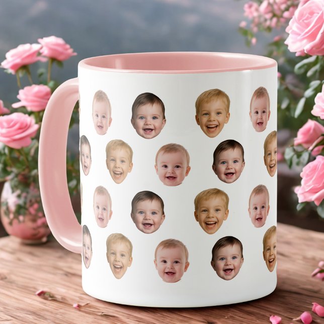 Mug Baby 3 Photo Face Mug, Personalized Gift (Créateur téléchargé)