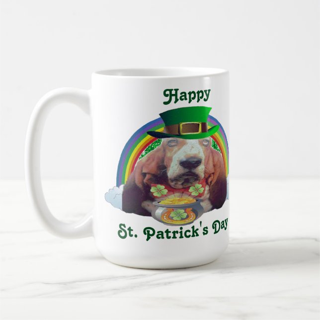 Mug Baby Basset Hound Joyeuse St. Patrick's Day (Gauche)