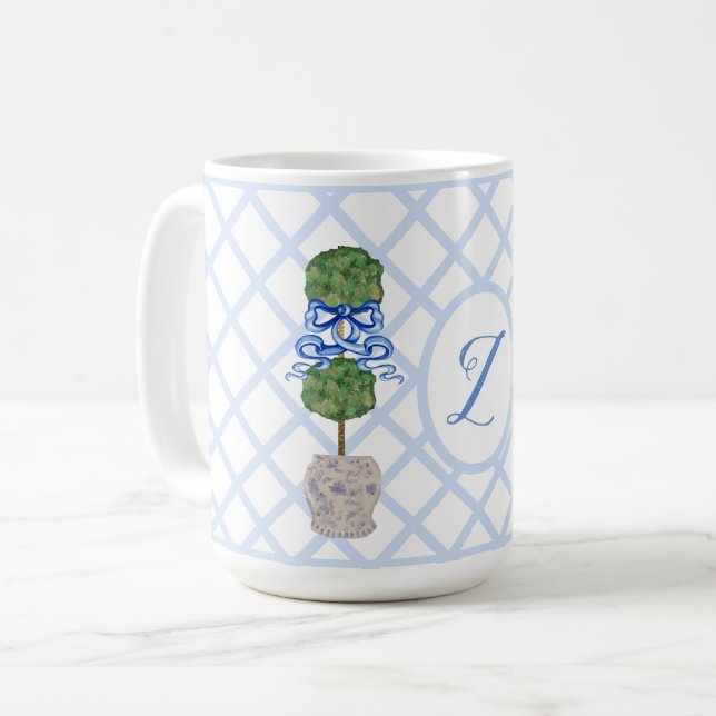 Mug Baby Blue Chinoiserie Ginger Jar Jars Topiary  (Devant gauche)