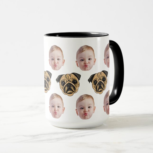 Mug Baby Chien Mari drôle pour grands-parents Annivers (Devant droit)