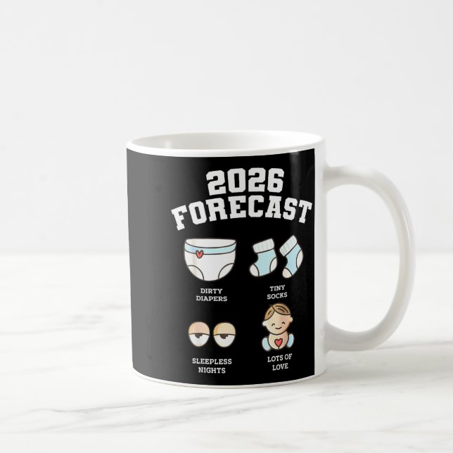 Mug Baby Coming Soon 2026 Forecast Baby Shower Funny N (Droite)