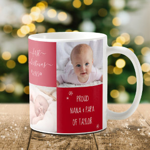 Mug Baby First Christmas Grand-parents 4 Photo personn