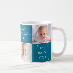Mug Baby First Hanukkah Grandparents 2 Photo Custom