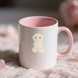Mug Baby Girl Illustration in Pink Design
