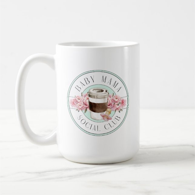 Mug Baby Mama Social Club Aqua et Rose (Gauche)