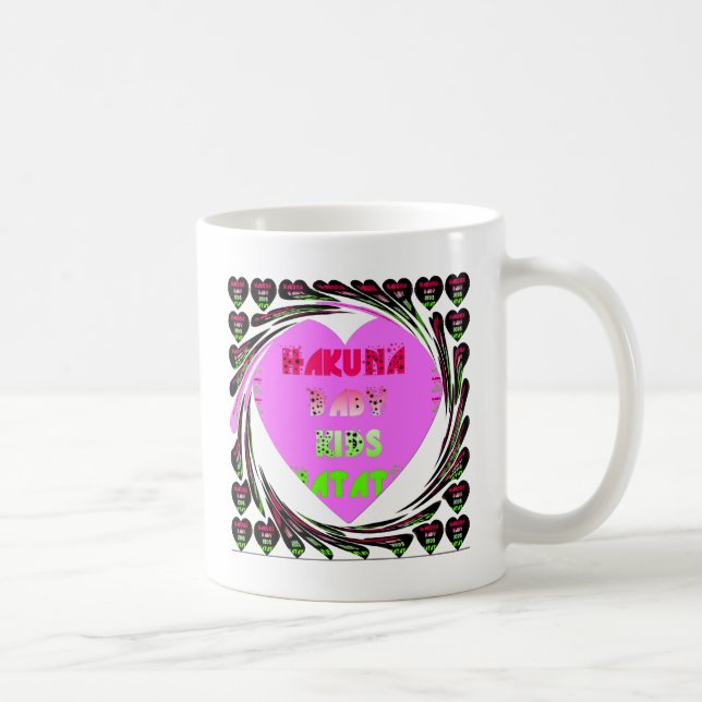Mug Baby Pink Hearts Hakuna Matata Baby Kids Design.p (Droite)