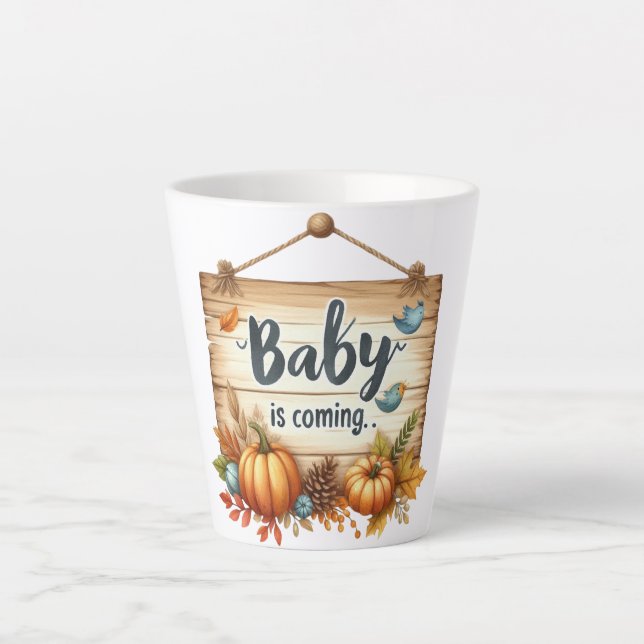Mug Baby shower d'automne en latte (Devant)