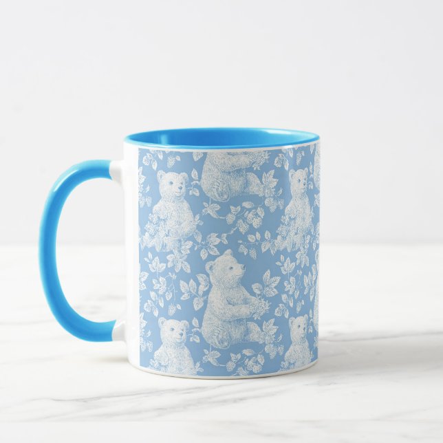 Mug Baby shower d'ours Floral Toile (Gauche)