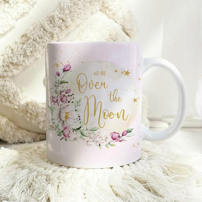 Mug Baby Shower Fleur de Lune Rose (Créateur téléchargé)