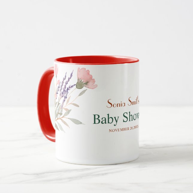 Mug Baby shower Floral Jungle (Devant gauche)