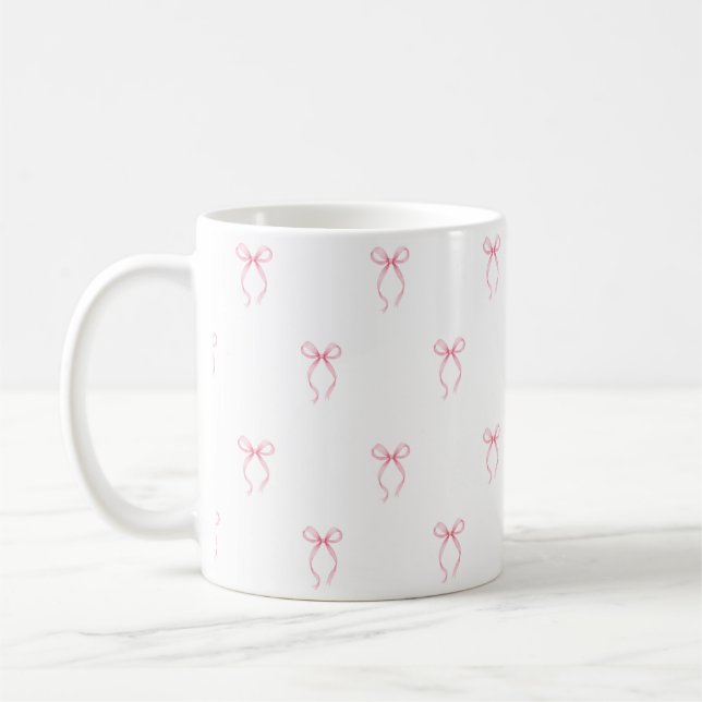 Mug Baby Shower Mariage Ruban Rose (Gauche)