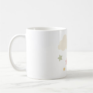 Mug Baby Shower Nuages Pastels et Étoiles