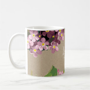 Mug Baby shower rose floral vintage nouveau bébé