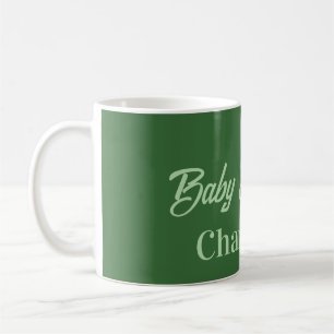 Mug Baby shower vert forêt pastel nom simpleminimal
