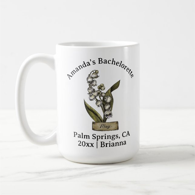 Mug Bachelorette Mois de naissance Fleur mai Lily de l (Gauche)