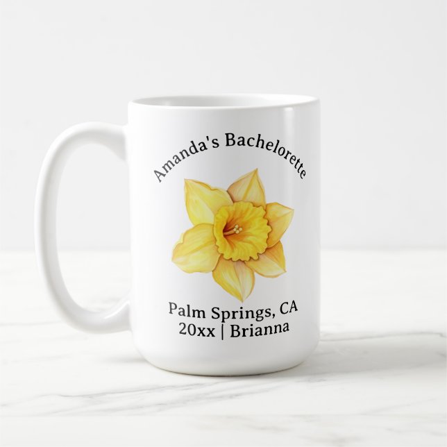 Mug Bachelorette Mois de naissance Fleur Mars Daffodiq (Gauche)